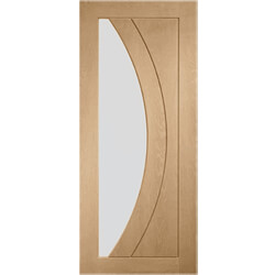 P M Mendes Sorrento Internal Door with 2 Panel and 1 Clear Glazed Light - Prefinished Oak