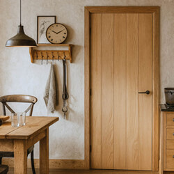 P M Mendes Killarney Internal Door with 5 Panel - Unfinished Oak