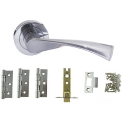 Atlantic Colorado Door Handle Pack - Satin Chrome