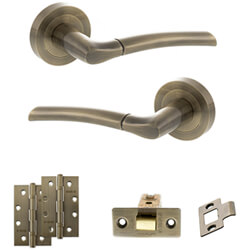 Atlantic Status Indiana Door Handle Pack - Antique Brass