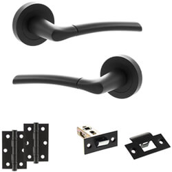 Atlantic Status Indiana Door Handle Pack - Matt Black