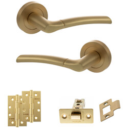 Atlantic Status Indiana Door Handle Pack - Satin Brass