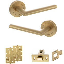 Atlantic Status Alabama Door Handle Pack - Satin Brass