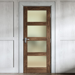 Joseph Miles Caverly Internal Door with 4 Obscure Glazed Light - Prefinished Walnut