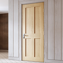 Joseph Miles Eldora Internal Door with 4 Panel - Unfinished Oak