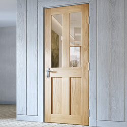 Joseph Miles Eldora Internal Door with 2 Panel and 2 Clear Glazed Light - Unfinished Oak
