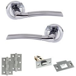Atlantic Status Indiana Door Handle Pack - Satin and Polished Chrome