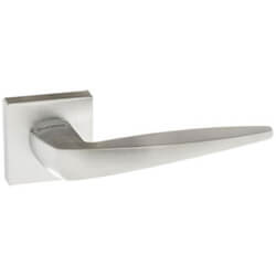 Atlantic Forme Foglia Lever Door Handle on Minimal Square Rose - 134mm L