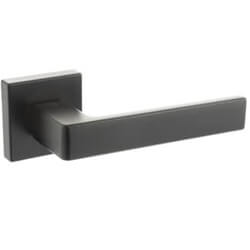 Atlantic CleanTouch Forme Asti Lever Door Handle on Minimal Square Rose Matt Black - 50mm W