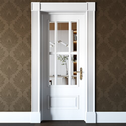 Joseph Miles Eversbury Internal Door with 1 Panel and 6 Clear Bevelled Glazed Light - White Primed