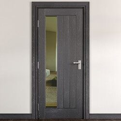 Joseph Miles Epsom Internal Side Lite Door - 3 Panel and 1 Clear Glazed Light Painted Brushed Black Oak