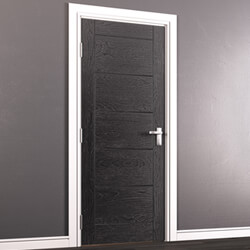 Joseph Miles Toledo Internal Door with 7 Panel - Painted Brushed Black Oak