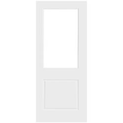 P M Mendes Laminate Internal Door with 1 Panel and 1 Clear Glazed Light - Prefinished White