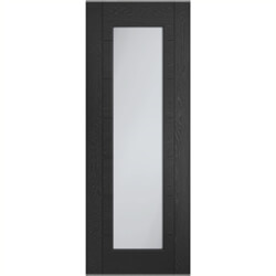 XL Joinery Palermo Laminate Internal Door - 7 Panel - 1 Clear Glazed Light - Prefinished Black