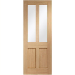 XL Joinery Malton Shaker Internal Door with 2 Panel and 2 Clear Glazed Light  - Prefinished Oak