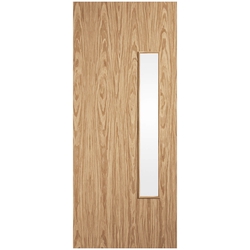 LPD 18G Internal Flush Fire Door with 1 Clear Glazed Light- Prefinished Oak