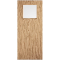 LPD 1G Internal Flush Fire Door with 1 Clear Glazed Light- Prefinished Oak