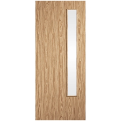 LPD 20G Internal Flush Fire Door with 1 Clear Glazed Light- Prefinished Oak