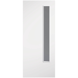LPD 20G Internal Flush Fire Door with 1 Clear Glazed Light- White Primed