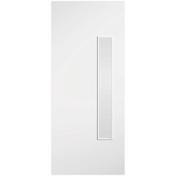 LPD 18G Internal Flush Fire Door with 1 Clear Glazed Light- White Primed