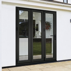 LPD Aluvu Aluminium Right Hand External Bi-Fold Door Set in Prefinished Black with Trickle Vents