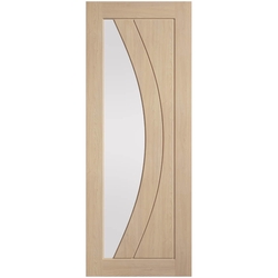 LPD Girona Internal Door with 2 Panel and 1 Clear Glazed Light - Unfinished Oak