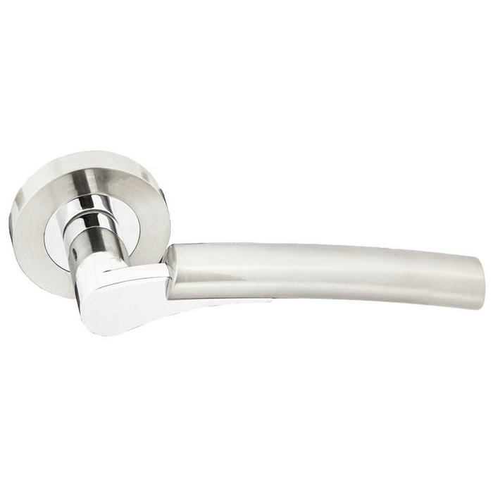 Dale Hardware Ultimo Polished Chrome / Satin Nickle Lever On Round Rose