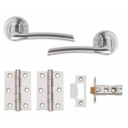 Dale Plus Privacy Door Handle Pack - Polished Chrome And Satin Chrome Plated