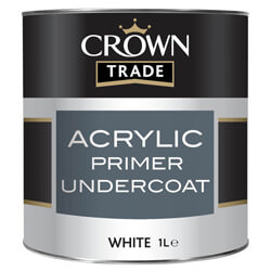 Crown Trade Acrylic Primer Undercoat Paint White 1L