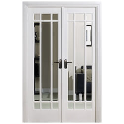 LPD Manhattan W4 White Primed Room Divider Glazed Door Set