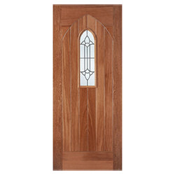 LPD Westminster Un-Finished Hardwood 1P 1L External Leaded Obscure Glazed Door