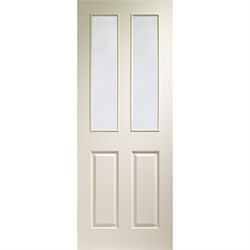 XL Joinery Victorian Un-Finished White Moulded 2P 2L Internal Clear Glazed Door