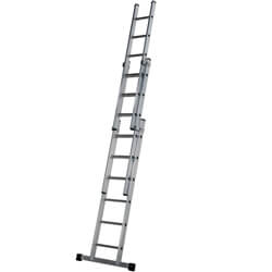 Werner Square Rung Triple Extension Aluminium Ladder