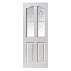 JB Kind Edwardian White Primed 2P 2L Internal Glazed Door