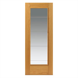 JB Kind Medina Pre-Finished Oak 1L Internal Glazed Door