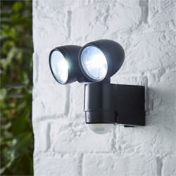 zinc led twinspot pir floodlight