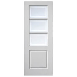 JB Kind Andorra White Primed 1P 3L Internal Glazed Door