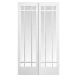 LPD Manhattan White Primed 18L Internal Glazed Pair Door
