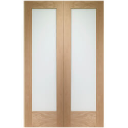 XL Joinery Pattern 10 Un-Finished Oak 2L Glazed Internal Door Pair
