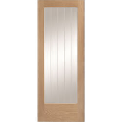 XL Joinery Suffolk Un-Finished Oak 1L Internal Glazed Door