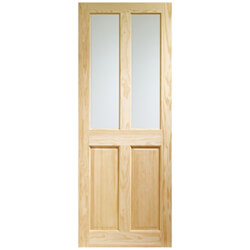 XL Joinery Victorian Un-Finished Clear Pine 2P 2L Internal Glazed Door