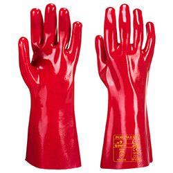 Portwest A435 PVC Gauntlet Grip Red Gloves