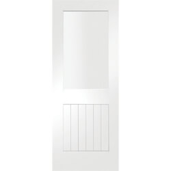 XL Joinery Suffolk White Primed 6P 1L Internal Glazed Door