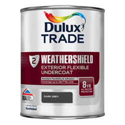 Dulux Trade Weathershield Exterior Undercoat Paint Dark Grey 1 Litre