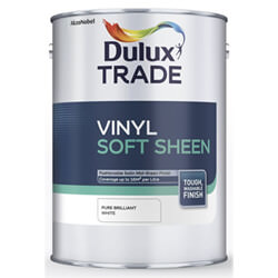Dulux Trade Vinyl Soft Sheen Pure Brilliant White 5 Litres Paint