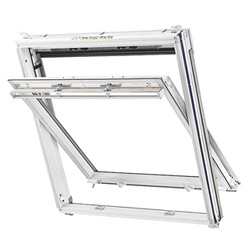 Keylite Manual Center Pivot QWCP White Painted Pine Roof Window