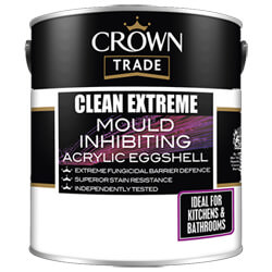 Crown Trade Clean Extreme Mould Inhibiting Acrylic Eggshell Paint White 2.5L