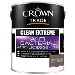 Crown Trade Paint Clean Extreme Anti Bacterial Acrylic Eggshell White 5L