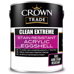 Crown Trade Clean Extreme Stain Resistant Acrylic Eggshell - 5 Litre