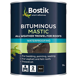 Bostik Bituminous Mastic All Weather Waterproofer Black 5L